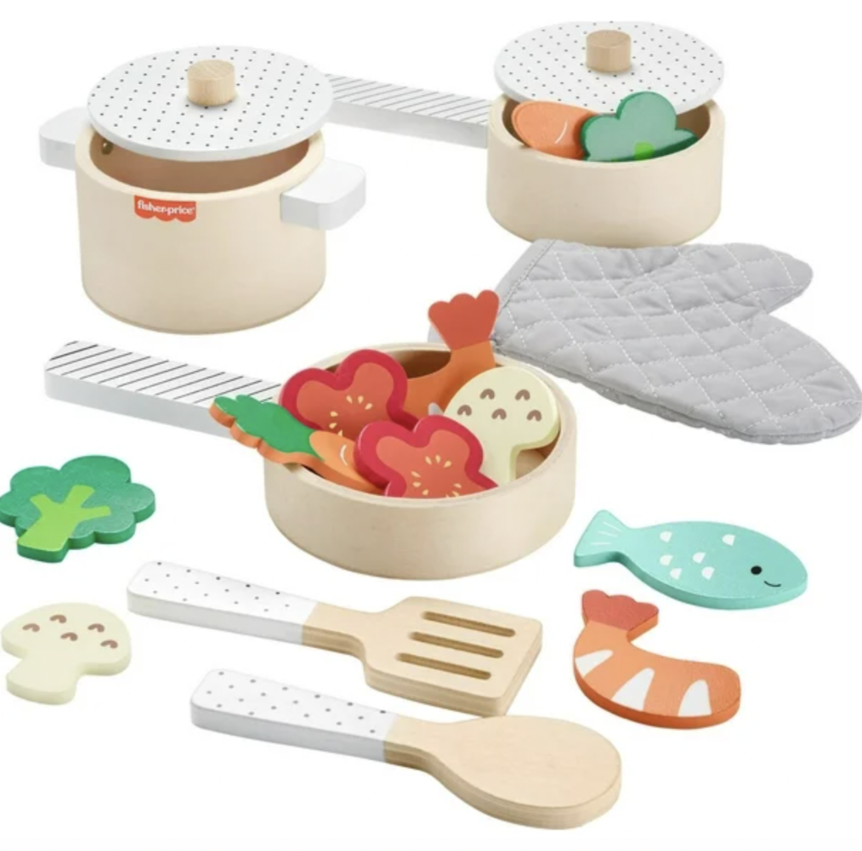 Fisher-Price Wooden Pots & Pans Set